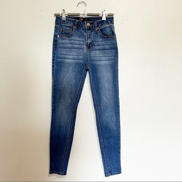 2 Pair Skinny Jeans Blue Size 1 High and Mid Rise - Picture 2 of 16